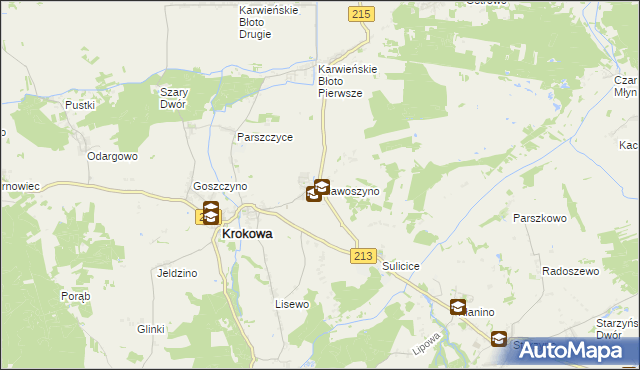 mapa Sławoszyno, Sławoszyno na mapie Targeo