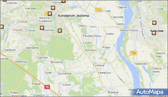 mapa Słomczyn gmina Konstancin-Jeziorna, Słomczyn gmina Konstancin-Jeziorna na mapie Targeo