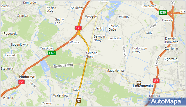 mapa Słomin gmina Raszyn, Słomin gmina Raszyn na mapie Targeo