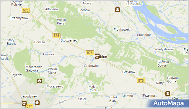 mapa Słubice powiat płocki, Słubice powiat płocki na mapie Targeo