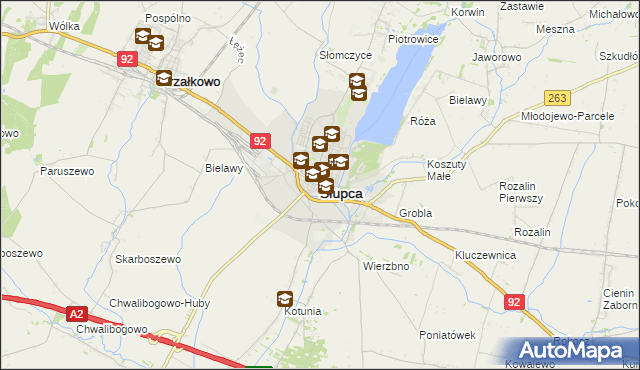 mapa Słupca, Słupca na mapie Targeo