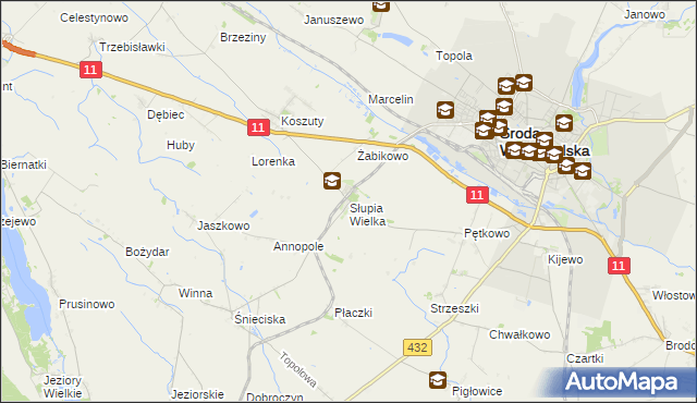 mapa Słupia Wielka, Słupia Wielka na mapie Targeo