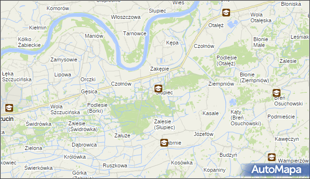 mapa Słupiec gmina Szczucin, Słupiec gmina Szczucin na mapie Targeo