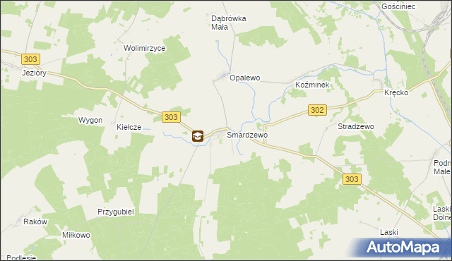 mapa Smardzewo gmina Szczaniec, Smardzewo gmina Szczaniec na mapie Targeo