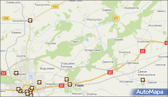 mapa Smogorzewo gmina Piaski, Smogorzewo gmina Piaski na mapie Targeo
