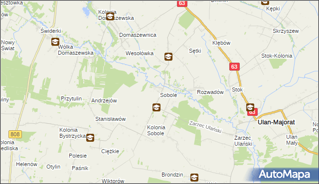 mapa Sobole gmina Ulan-Majorat, Sobole gmina Ulan-Majorat na mapie Targeo