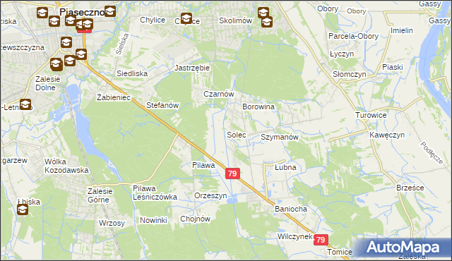 mapa Solec gmina Góra Kalwaria, Solec gmina Góra Kalwaria na mapie Targeo