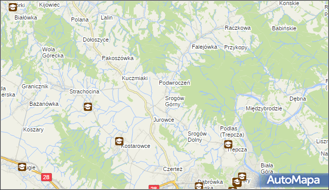 mapa Srogów Górny, Srogów Górny na mapie Targeo