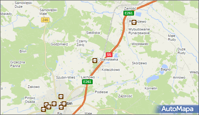 mapa Stanisławka gmina Szubin, Stanisławka gmina Szubin na mapie Targeo