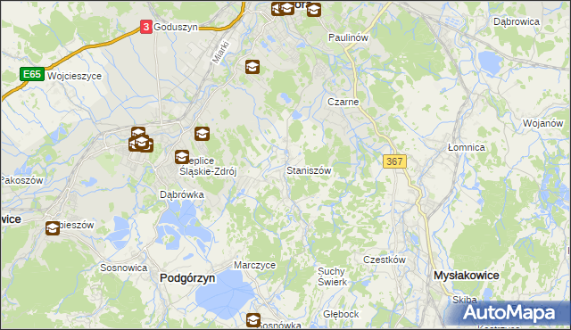 mapa Staniszów, Staniszów na mapie Targeo