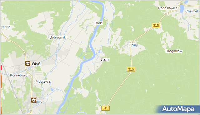 mapa Stany gmina Nowa Sól, Stany gmina Nowa Sól na mapie Targeo