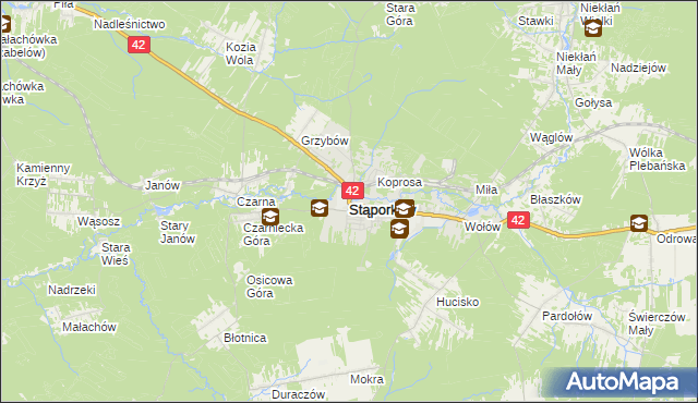 mapa Stąporków, Stąporków na mapie Targeo