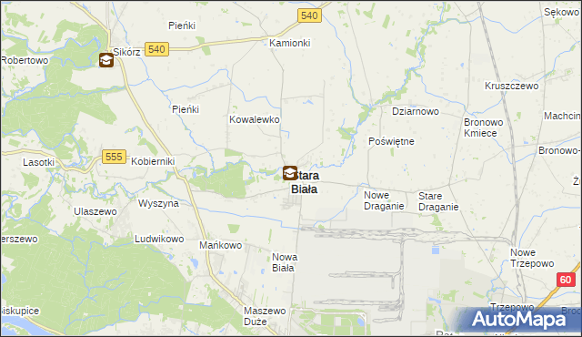 mapa Stara Biała, Stara Biała na mapie Targeo