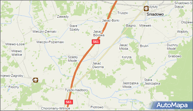 mapa Stara Jakać, Stara Jakać na mapie Targeo