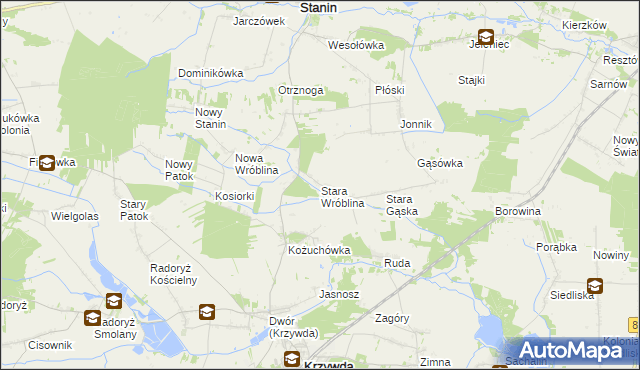 mapa Stara Wróblina, Stara Wróblina na mapie Targeo