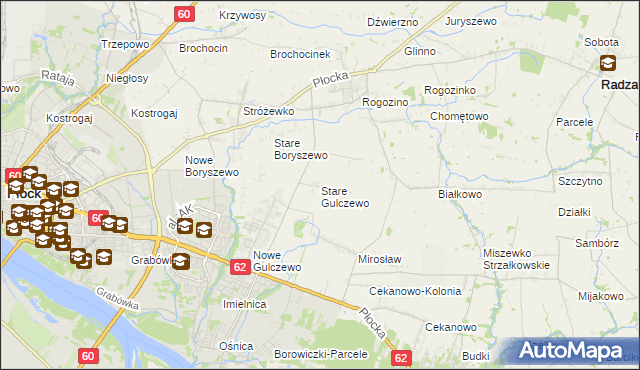 mapa Stare Gulczewo, Stare Gulczewo na mapie Targeo