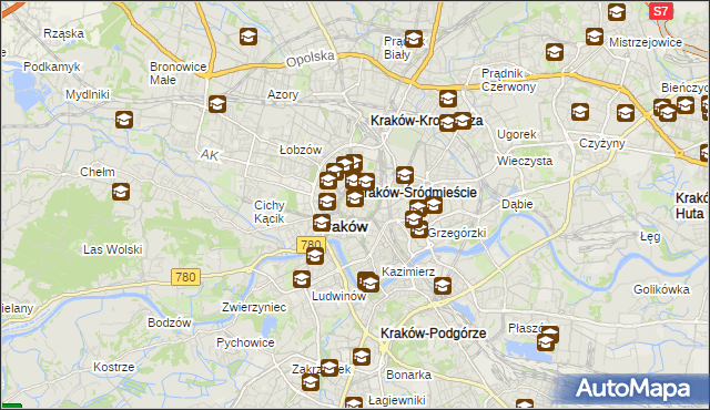 mapa Stare Miasto gmina Kraków, Stare Miasto gmina Kraków na mapie Targeo