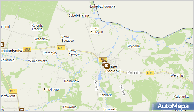 mapa Stary Pawłów, Stary Pawłów na mapie Targeo