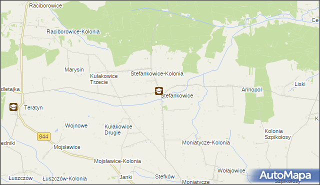 mapa Stefankowice, Stefankowice na mapie Targeo