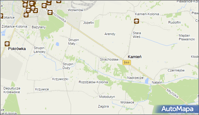 mapa Strachosław, Strachosław na mapie Targeo