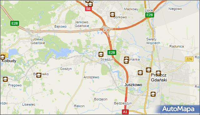 mapa Straszyn, Straszyn na mapie Targeo