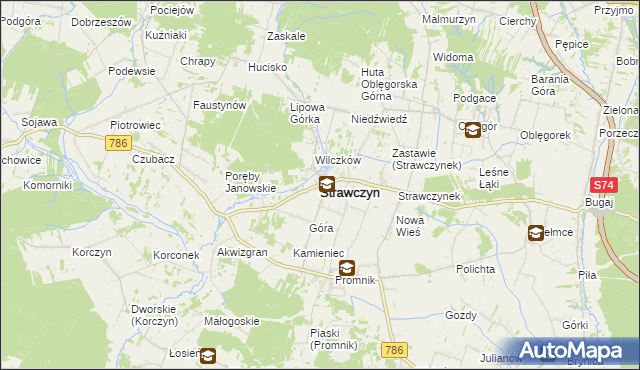 mapa Strawczyn, Strawczyn na mapie Targeo