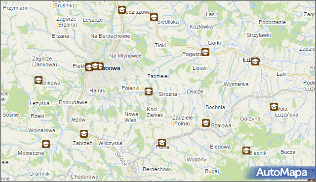 mapa Stróżna, Stróżna na mapie Targeo