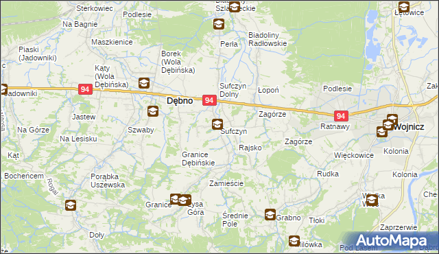 mapa Sufczyn gmina Dębno, Sufczyn gmina Dębno na mapie Targeo