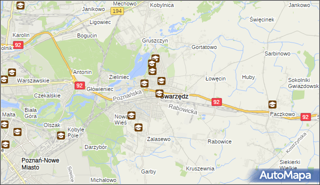 mapa Swarzędz, Swarzędz na mapie Targeo