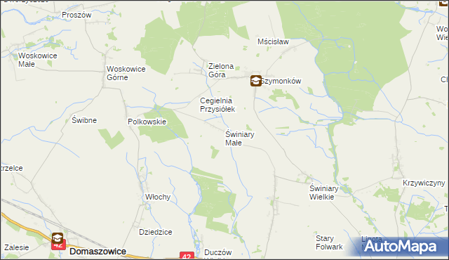 mapa Świniary Małe, Świniary Małe na mapie Targeo