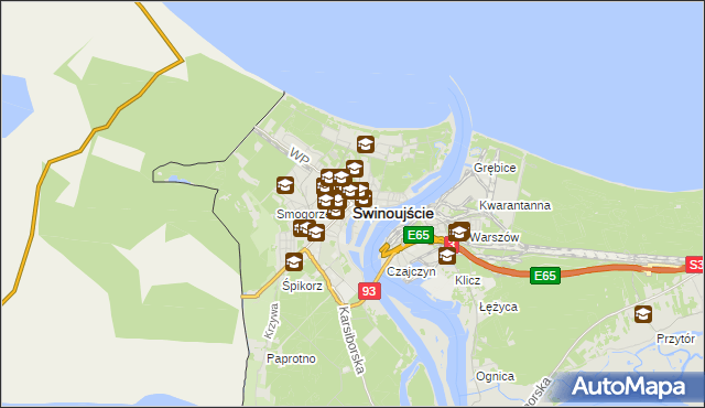mapa Świnoujście, Świnoujście na mapie Targeo