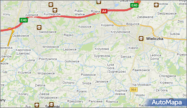 mapa Sygneczów, Sygneczów na mapie Targeo