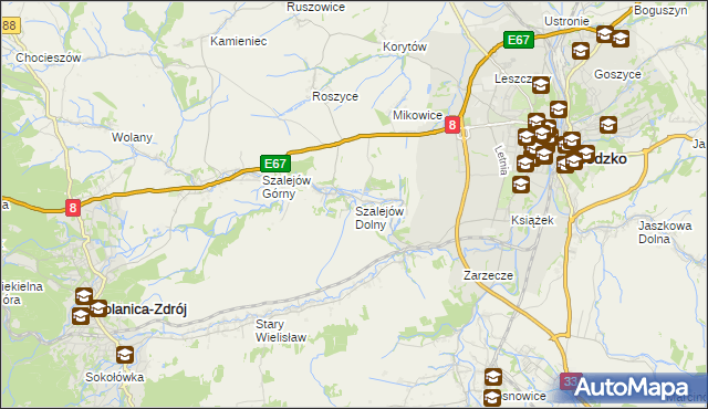 mapa Szalejów Dolny, Szalejów Dolny na mapie Targeo