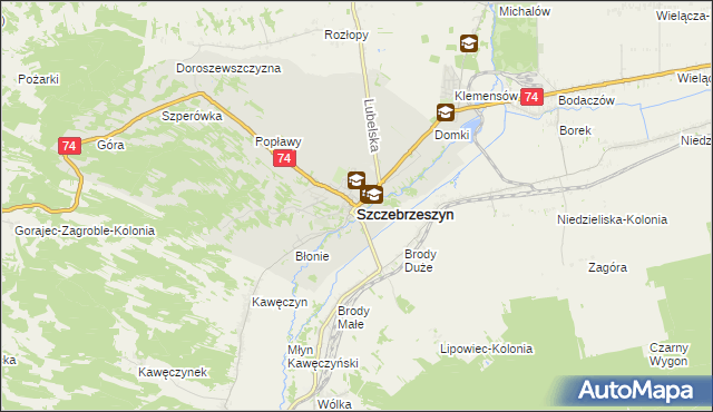 mapa Szczebrzeszyn, Szczebrzeszyn na mapie Targeo