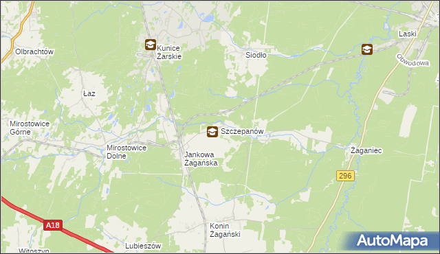 mapa Szczepanów gmina Iłowa, Szczepanów gmina Iłowa na mapie Targeo