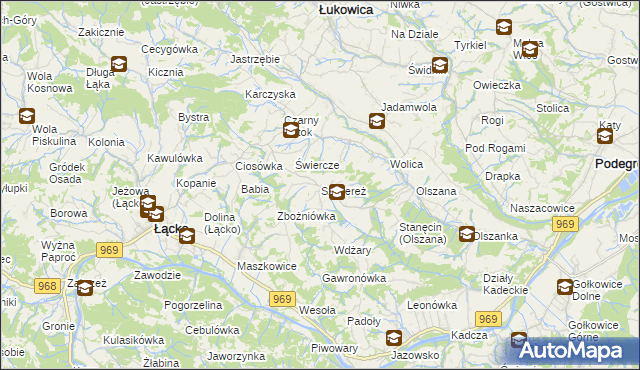 mapa Szczereż, Szczereż na mapie Targeo