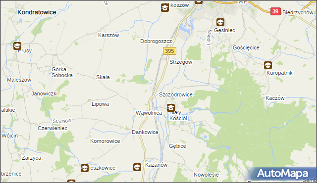 mapa Szczodrowice, Szczodrowice na mapie Targeo