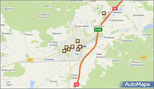 mapa Szubin, Szubin na mapie Targeo