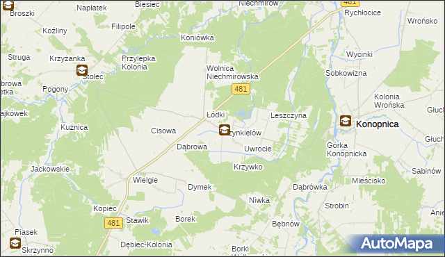 mapa Szynkielów, Szynkielów na mapie Targeo