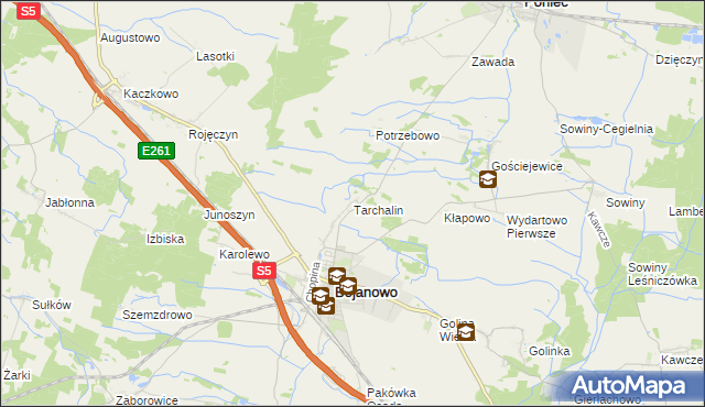 mapa Tarchalin, Tarchalin na mapie Targeo