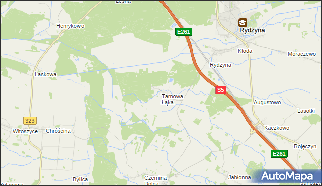 mapa Tarnowa Łąka, Tarnowa Łąka na mapie Targeo