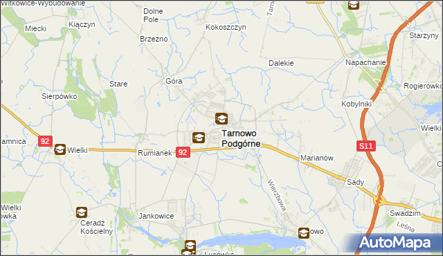 mapa Tarnowo Podgórne, Tarnowo Podgórne na mapie Targeo