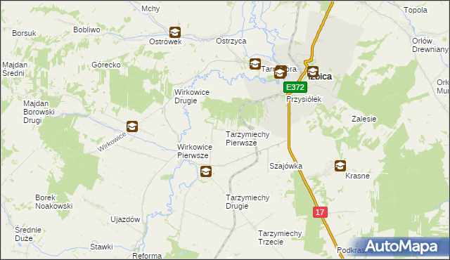 mapa Tarzymiechy Pierwsze, Tarzymiechy Pierwsze na mapie Targeo