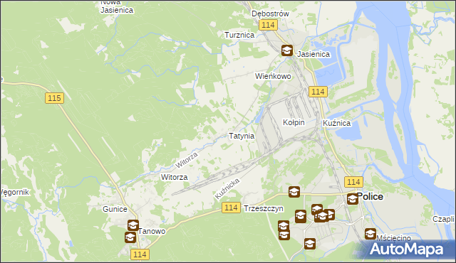 mapa Tatynia, Tatynia na mapie Targeo