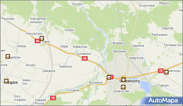 mapa Tęgobórz, Tęgobórz na mapie Targeo