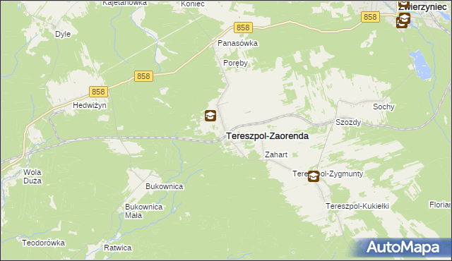 mapa Tereszpol-Zaorenda, Tereszpol-Zaorenda na mapie Targeo