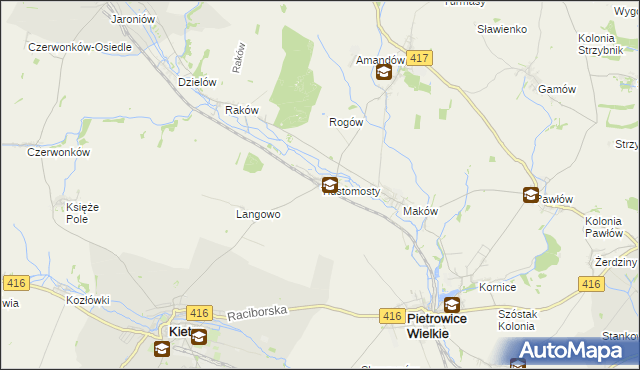 mapa Tłustomosty, Tłustomosty na mapie Targeo