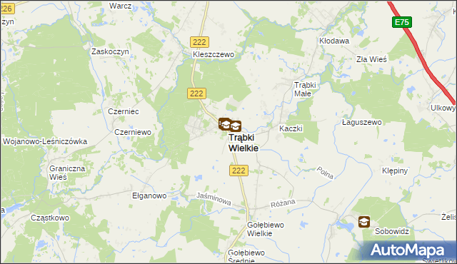 mapa Trąbki Wielkie, Trąbki Wielkie na mapie Targeo