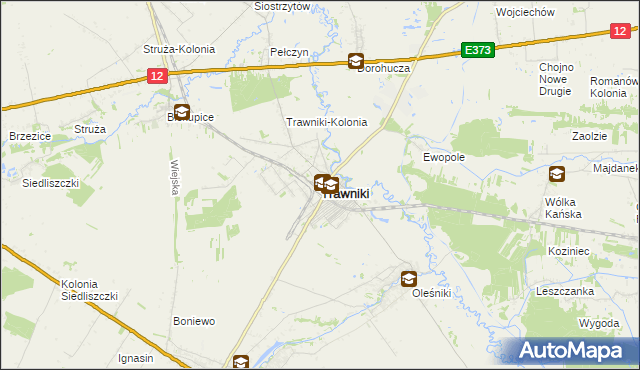 mapa Trawniki powiat świdnicki, Trawniki powiat świdnicki na mapie Targeo