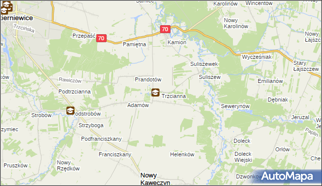 mapa Trzcianna, Trzcianna na mapie Targeo